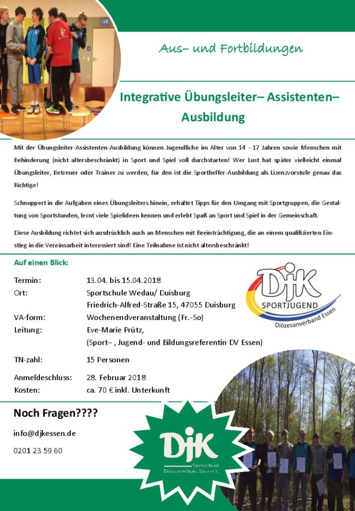 Ausschreibung Integrative Ausbildung_13-15.04 – DJK Essen